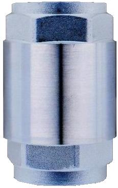 Spring Check Valves, 304 Stainless Steel & PTFE