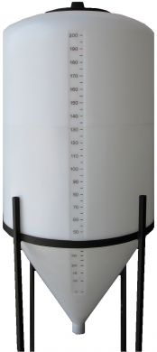 Conical / Cone Bottom, Food Grade LDPE Tank, 200 Litre With Stand