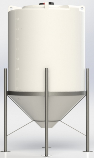 Conical / Cone Bottom, Food Grade LDPE Tank, 500 Litre With Stand 