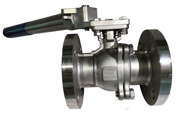 Ball Valve, Dead Man Spring Return Handle, 304 Stainless Steel, 2-Pc, ANSI 150