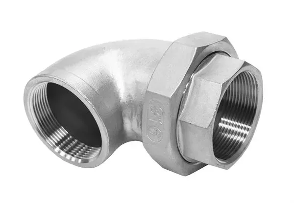 316 Stainless Steel, Cone Seat Union Elbow, FF, 150LB BSPP