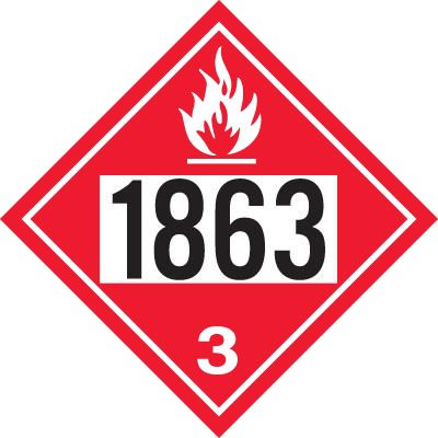 Gammon GTP-2135-13, Aviation Fuel, 1863 DOT Marker Flammable Decal, 3M, 10,3/4" Square