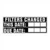Gammon GTP-2135-19, Filters Changed (dates) Decal, 3M, 4,1/4"x11"