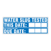 Gammon GTP-2135-20, Water Slug (valve) Tested (dates) Decal, 3M, 4,1/4"x11,1/4"