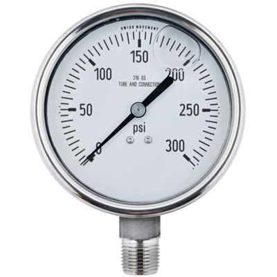 Gammon GTP-586, 4" Liquid Filled Pressure Gauges