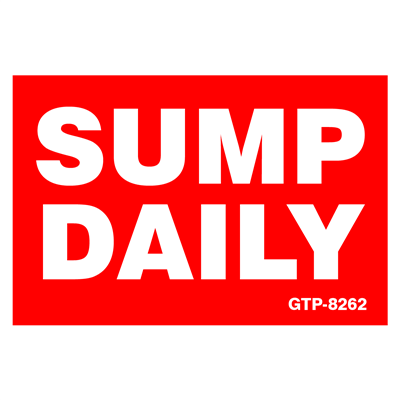 Gammon GTP-8262, Sump Daily Decal, 3M