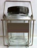3.5 Litre Clear Glass Jar with Stainless Steel Wire Cage for Aviation Fuel Sampling