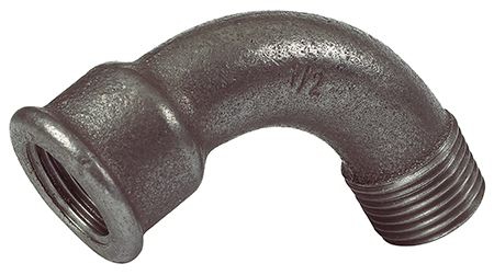 1" BSP Black Malleable Iron MxF Male x Female 90° Elbow Fitting 