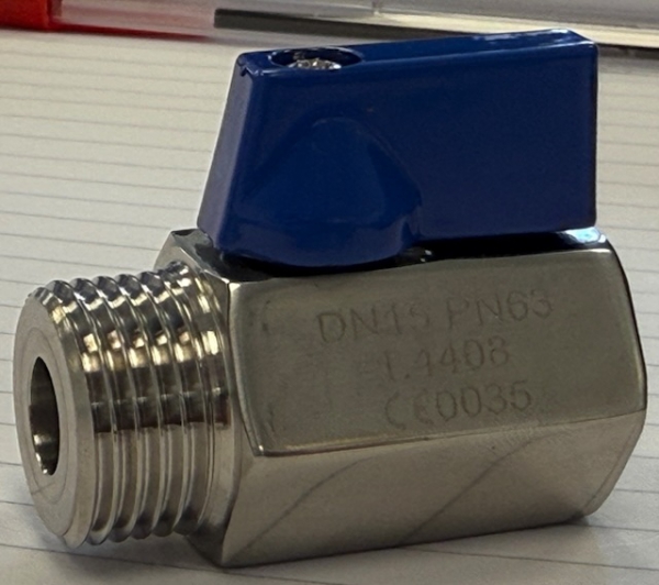 Ball Valve, Mini, 316 Stainless Steel, 1-Pc MF, BSPP