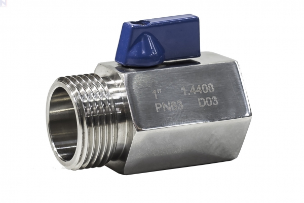 Ball Valve, Mini, 316 Stainless Steel, 1-Pc MF, BSPP