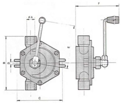 Binda V2 INOX, 316 Stainless Steel, Rotary Hand Pump, ATEX Approved.