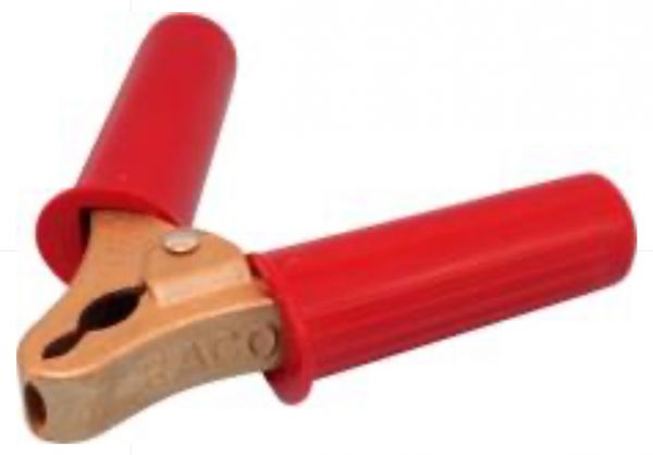 RACO Cast Brass Earthing Clip, Large, 25-50mm2, 500AMP, Red Handle