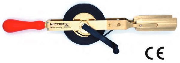 Richter Dipping Tape, Straight Brass Frame, Stainless Steel Tape, Accuracy Class S (CE Marked)