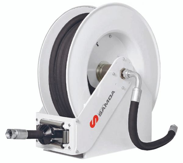 SAMOA RM-100 Heavy-Duty Large Capacity Hose Reel for Air/Water/Antifreeze Solutions/Diesel - 15 m x 1"