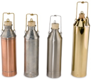 Stanhope-Seta Single-Wall Fuel Sampler / Sampling Cans / Sample Thief with Cork Stopper, Copper, Tin, or Stainless Steel