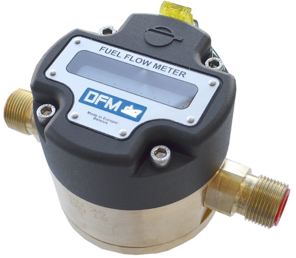 Technoton DFM Digital LCD Fuel Meter, for Marine Engine Fuel Consumption, Brass, Threaded