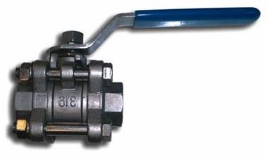 Ball Valve, Lever Handle, 316 Stainless Steel, 3-Pc FF, BSPP