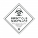 CLASS 6.2 (INFECTIOUS SUBSTANCE) HAZARD LABELS (50MM X 50MM), Roll of 250