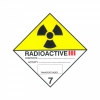 CLASS 7, CATEGORY 3 (RADIOACTIVE) HAZARD LABELS (100MM X 100MM), Roll of 250