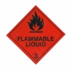 CLASS 3 (FLAMMABLE LIQUID) HAZARD LABELS (100MM X 100MM), Roll of 250