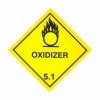 CLASS 5.1 (OXIDISING AGENT) HAZARD LABELS (100MM X 100MM), Roll of 250