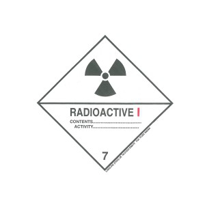 CLASS 7, CATEGORY 1 (RADIOACTIVE) HAZARD LABELS (100MM X 100MM), Roll of 250