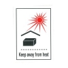 KEEP AWAY FROM HEAT LABEL (74MM X 105MM), Roll of 250